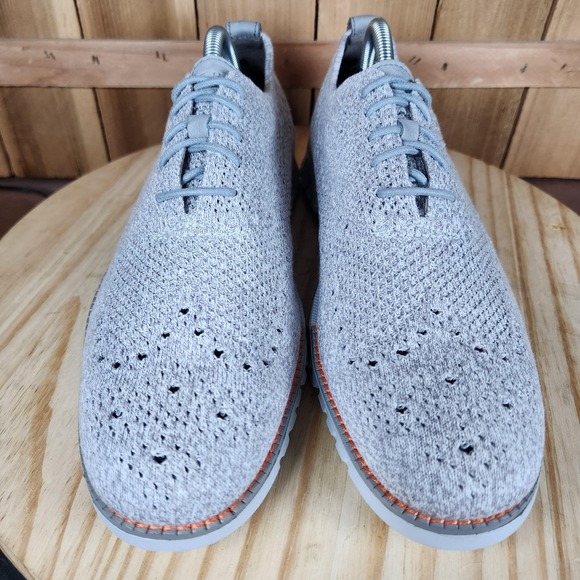 Cole Haan Zerogrand Stitchlite Shoes Mens 9.5 Gray Knit Oxford Sneakers Casual - Picture 2 of 9